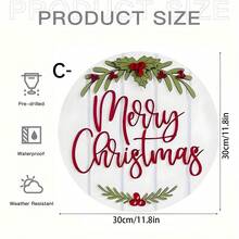 1 Piece Festive Wooden Christmas Sign Decoration - Country Merry Christmas Wall Art With Seasonal Decoration, Holiday Rope Hanging Merry Christmas Sign, Suitable For Home, Outdoor, All Holiday Seasonal Decorations