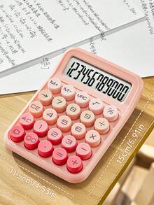 1 件多巴胺彩色计算器，12 位宽屏显示，办公计算器，学生便携式电子计算机，ABS 材质耐冲击，圆形按钮，两种尺寸可供选择，适用于办公室和学生返校计算文具，（不含电池） - 單件 - 查看 8