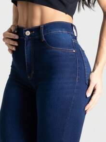 Women Jeans - 中等水洗藍 - 查看 7