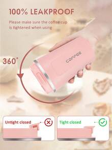 1 قطعة كوب قهوة محمول من الفولاذ المقاوم للصدأ بسعة 510 مل (17.2 أونصة) ، مصمم بطبقة مزدوجة ، كوب قهوة للسفر مع مؤشر درجة الحرارة وغطاء مانع للتسرب ، قابل لإعادة الاستخدام ومقاوم للتسرب ، مناسب للاستخدام في الخارج والسيارة والمكتب والدراسة والمنزل كمشروب ساخن أو بارد - متعدد الألوان - مشاهدة 3