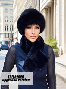 2件套涤纶抓绒针织帽围巾套装，秋冬季情人节礼物