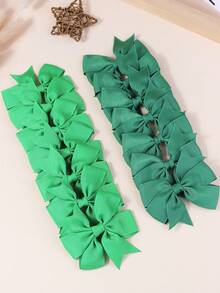 24PCS Kids Solid Color Hexagon Bow Hair Clips, Girls Hair Accessories Suitable For Daily And Holiday Use - Multicolor - View 3