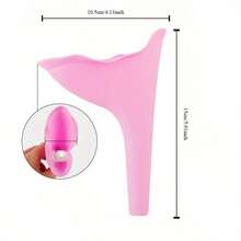 [Reusable Urinal] 3pcs Reusable Silicone Portable Urinal For Women | Leak-Proof, Foldable & Hygienic Design For Camping, Hiking, Travel - Long Spout, Toiletry Travel Bag (Purple, Orange, Pink) - 顏色隨機(3件) - 查看 6