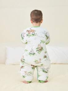 儿童天鹅绒圆点毛绒分腿睡袋 幼儿男女童卡通印花可拆卸袖子舒适睡袋 - 彩色 - 查看 3