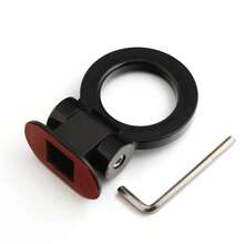 2 diseños de pegatinas de decoración de ganchos de remolque para coche, simulación de anillo de carreras, gancho de remolque para vehículo - redondo negro - Ver 3