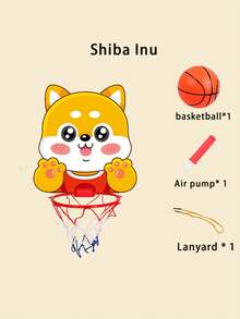 1套儿童卡通动物篮球套装，运动篮球玩具，包含迷你篮球和壁挂式气泵。这是一款室内外运动玩具，适合3岁以上男孩和女孩的互动球类玩具，可折叠篮球架，适合室内外运动投篮。