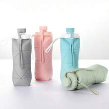 1 pieza Taza de agua plegable de silicona de gran capacidad, resistente a altas temperaturas, para uso al aire libre y viajes, con ligeros defectos