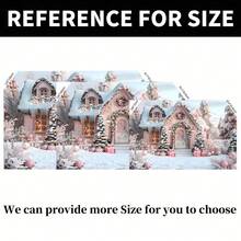 A Winter Wonderland Pink Cottage Backdrop, Perfect For Photography Backgrounds, Party Decorations, Christmas Photo Shoots, And Ideal For Home Garden, Cartoon, And Bedroom Decorations. - Multicolor - View 3