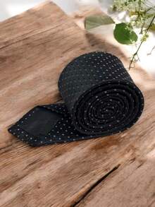 Gravata fina masculina de luxo, poliéster, seda, cor sólida, bolinhas, jacquard fino, gravata para padrinhos - Roxo - Visão 4