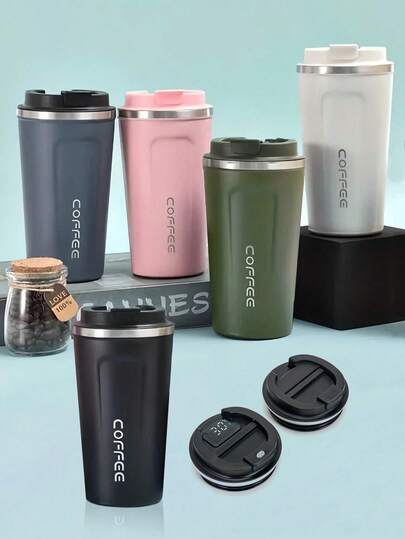 1 Cốc cà phê cách nhiệt chân không bằng thép không gỉ 17,2 Oz (510ml) di động - Thiết kế liền khối hai lớp, - Cốc cà phê du lịch có đèn báo nhiệt độ có nắp chống tràn - Cốc du lịch ngoài trời chống rò rỉ có thể tái sử dụng được làm bằng thép không gỉ 304, thích hợp để sử dụng làm cà phê, trà và máy pha cà phê cách nhiệt/đá, đặc biệt thích hợp để sử dụng ngoài trời, trên ô tô, văn phòng, phòng học và tại nhà.