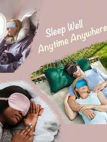 2pcs Silk-Like Sleep Eye Mask, Blackout Elastic Travel Nap Eye Mask, Silk Sleep Eye Mask, Double-Layered Silk Filled With Elastic Band, For Men And Women, 1pc Great Gift For Family, Friends, And Partners. Ideal For Relaxation, Travel, Insomnia, And Business Trips, Gift For Father, Back To School, Back To School Supplies. - Multicolor - View 6