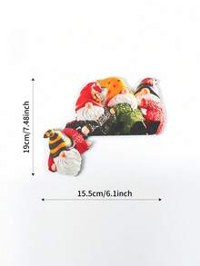 1pc, Festive Christmas Wooden Corner Door Frame Ornament,Four Gnome ,White Bear And Reindeer And Santa Claus,Seasonal Decor, Holiday Accessory, Christmas Decor Supplies, Wall Pediments, Corner Decoration