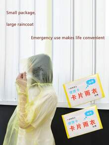 4pcs Portable Disposable Compressed Transparent Long Raincoat, Card-Sized Easy To Carry, Simple And Practical, Essential For Travel