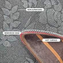 Large Vintage Bohemian Style Rug - 71inch X 98.4inch , Non-Slip Backing, Abstract Orange And Gray Pattern, High Water Absorption, Low Pile, Suitable For Living Room Or Bedroom Decoration, Machine Washable Polyester Material Entryway Decor - Multicolor - View 4