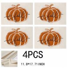 4 Stücke Thanksgiving Kürbis Hitze Isolierung Tischsets, beige Vase Untersetzer, Kaffeetassen Matten, waschbar, leicht zu reinigen, abwischbar, rutschfest, hitzebeständig, geeignet für Raumdekoration, Esszimmerdekoration, Heimdekoration, Partydekoration, geeignet für Feiertage, Partys, Zusammenkünfte, Geburtstage, Hochzeiten, Geschenke, Abendessen, Outdoor, Picknicks.