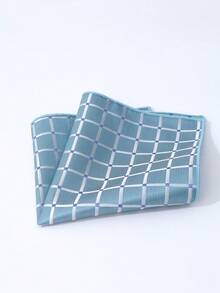 1 chiếc khăn vuông bỏ túi họa tiết kẻ caro trơn màu, khăn tay mỏng dành cho nam dùng trong đám cưới, tiệc, khăn quàng cổ hình tam giác, quà tặng cho nam giới - A - Xem 4