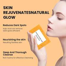 Lemon Turmeric Kojic Soap,Natural Handmade Soap,Turmeric Soaps Bar Face And Body, Smooth Skin Tumeric Soapes,Deep Cleansing Soaps Men & Women (2 PCS)