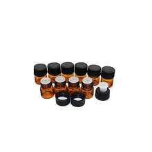 Elfenstall- 50pcs 1ml (1_4 Dram) Amber Mini Glass Bottle 1cc Amber Sample Vial Small Essential Oil Bottle Travel Must + 1pc Clean Cloth - trắng - Xem 2