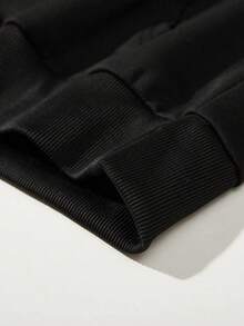 Men's Printed Letters Vintage Ramen Printing Graphic Side Pockets Hoodie, Emo Style, 2000s Style, For Fall - 黑色 - 查看 3