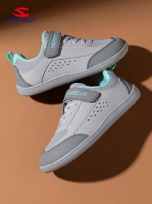 HOBIBEAR 青少年宽鞋头运动鞋，男女童均适用，鞋面加宽，赤足鞋型，防滑橡胶鞋底，舒适步行鞋，休闲校园鞋，四季皆宜 - 淺灰色 - 查看 2