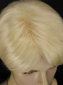 男士短款金色假发，自由分发，日常假发，带刘海，合成假发，透气玫瑰网帽，150% 密度，非常适合日常佩戴万圣节派对角色扮演服装