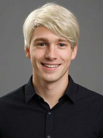 Men's Short Golden Wig, Free Part, Daily Wig With Bangs Synthetic Wigs Breathable Rose Net Cap, 150% Density, Perfect For Daily Wear Halloween Party Cosplay Costume