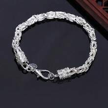 Hot Popular 925 Sterling Silver Bracelet For Man 20cm Chain Luxury Wedding Party Christmas Gifts Fashion Fine Jewelry