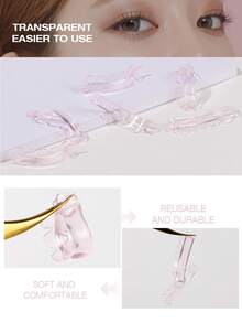 12Pcs/6sizes Free Glue Lash Lift Pads, Jelly Lash Lift Rods Self Adhesive Silicone Pads C-Curl Eyelash Lifting Shield,DIY Use At Home Or Salon Lash Perming Tool - Baby Pink - View 4