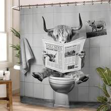 Funny Cute Frog Bathroom Shower Curtain, 66x72 Inch, Animal Plant Leaves Polyester Fabric Waterproof Bathroom Decor - Báo Bull - Xem 2