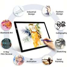 1入組LED追蹤複印板玩具繪圖板，可調節亮度的繪圖平板，適用於學習、教育和遊戲