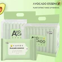 Avocado Extract Makeup Remover Wipes, Slouchy Makeup Remover Cotton Pads With Essence Cleansing Wipes, Disposable Wet Tissues - Multicolor - View 2
