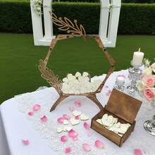 Rustic Wedding Guest Book With Wooden Box And 81 Tokens - Perfect For Anniversary, Birthday, And Special Occasions To Collect Heartfelt Messages, Wedding Guest Book - Multicolor - View 5