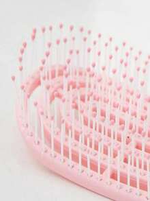 1 pieza Peine rosa de mango largo para mujeres con diseño de costilla calada, antiestático, desenredante para uso en húmedo y seco, voluminizador, herramienta para el peinado