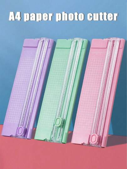 1/5pcs A4/A3 Paper Cutter, Portable Plastic Paper Trimmer, Mini Photo Cutting Tool, Manual Desktop Slide Cutting Blade, Back To School, School Supplies