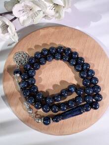 1pc Galaxy/Starry Sky Resin Rosary Beads, 10mm 45pcs Acrylic Imitation Amber Single Strand Bracelet - Multicolor - View 3