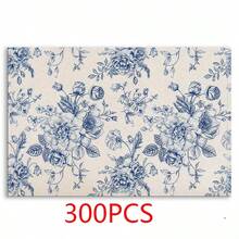 6pcs Blue And White Porcelain Pattern Placemats, 100% Polyester Woven, Size 12"X18"/30cm X 45cm, Machine Washable, Heat Resistant, Stain Proof, Waterproof, Easy To Clean, Suitable For Tabletop Decor, Dish Protection, Gifts, Party Decoration, Kitchen And Living Room Decor. - Blue - View 16