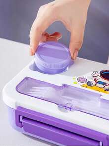 1 件套午餐盒、便当盒、带餐具的午餐盒、方形分区微波炉便当盒、便携式多功能野餐盒、午餐盒、沙拉盒、开学季 - 彩色 - 查看 5