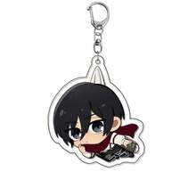 1PC/3pcs 2D Cartoon Bag Hanging Decoration Acrylic Key Chain Eren Yeager Mikasa Ackerman Armin Arlert Ackerman Cute Y2K Cartoon Pendant, Suitable For Shoulder Bags And Backpacks And Keys, The Perfect Gift For Fans, Cosplay Party Decoration Pendants Car Pendants Creative Anime Derivatives, Japanese Comic Pendants, Senior Anime Fans Collections, Otaku Series Gifts , Cheap Holiday Gifts