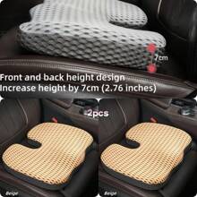 1pc/2pcs Mesh Car Booster Seat Cushion, Innovative Honeycomb Wedge Memory Foam Seat Pad, Enhanced Breathability And Support, Car Cushion For Relieving Buttock Pain, Suitable For Car, RV, Office Chair, Sofa