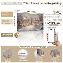 1 件复古圣诞墙画圣诞雪村夜空星星海报帆布印刷现代冬季家居装饰冬夜帆布墙画山村装饰画，房间装饰，客厅，家居装饰，圣诞海报 - 彩色 - 查看 13