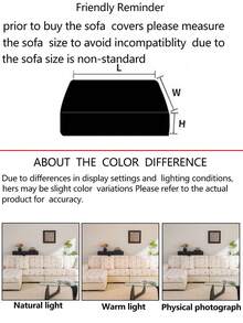 1 件弹力沙发套，防滑全覆盖沙发座套，四季通用沙发垫套，布艺加厚沙发毯，可机洗，防尘，宠物友好，家居装饰，可调节，适用于转角沙发、卧室、办公室、客厅 1/2/3/4 座 - 米色 - 查看 6