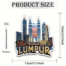 1 nam châm tủ lạnh hình đường chân trời Kuala Lumpur - Tháp đôi Petronas & Thiết kế hình bát giác, cao su Acrylic mềm từ tính, trang trí văn phòng nhà bếp bền nhiều màu sắc, quà tặng sinh nhật Halloween Giáng sinh, quà lưu niệm du lịch, nam châm tủ lạnh dễ thương, hoa văn sống động, tay nghề thủ công chất lượng, phẳng 2D - Malaysia - Xem 10