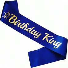 Birthday King Celebrate Your Birthday In Style With This Black And Blue Satin Sash For Men - Perfect For 18th, 20th, 30th, 40th, 50th, And 60th Birthdays - Add A Touch Of Elegance To Your Party Decorations Party Supplies Ribbon