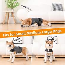 chamarra de ansiedad para perro, amigable con la piel, chamarra para perro, para truenos, fuegos artificiales, visitas a veterinarios y separación, mantiene la calma de las mascotas sin - Azul - Ver 3