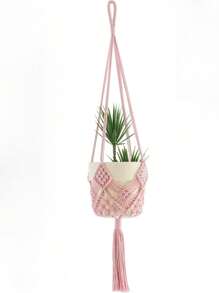 Cesta de hamaca para plantas de estilo bohemio para interiores, con cesta de maceta de plantas con diseño, decoración para interiores y exteriores