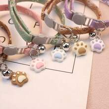 Gravata borboleta xadrez listrada vintage para animais de estimação com pingente de pérola sintética e strass, acessório estiloso para coleira, ideal para cães de pequeno porte e gatos de médio/pequeno porte.