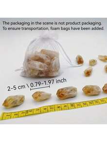 10 Pcs Citrine Yellow Crystal Rough Stone Natural Purple Gemstone Block Bulk Asymmetrical Small Raw Rock For Tumbling Crystal DIY Jewelry Making Rolling Ornaments Fish Tank Aquarium Terrarium Vase Filler Festival Gift For Girl Woman 1 Pc/5 Pcs/10 Pcs - Yellow - View 2