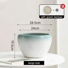 Chậu hoa gốm có khay, phong cách hiện đại tối giản cho cây xanh - Nhiều màu - Xem 7