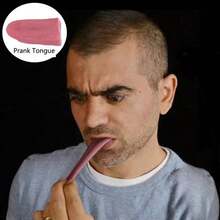 1pc Creative Rubber Prank Tongue Toy, Halloween Trick Cosplay, Party Gift - Red - View 1