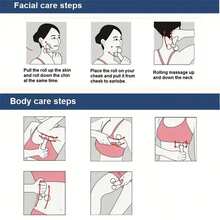 1pc 3D Manual Roller Massager, 2pcs Y-Shaped 360° Rotating Face & Neck Relaxation Device, Full Body Massage Relaxation Beauty Care Tool, Silver